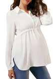 Soft Buttoned Pregnancy Shirt Maternity Top