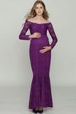 Soft Lace Off-the-shoulder Mermaid Maternity Dress