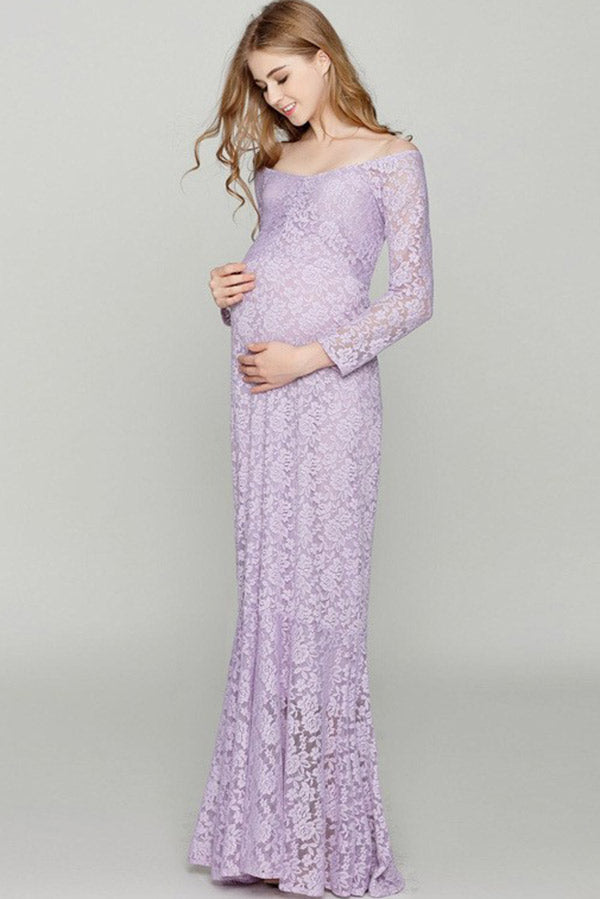 Soft Lace Off-the-shoulder Mermaid Maternity Dress Soft Lace Off-the-shoulder Mermaid Maternity Dress