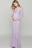 Soft Lace Off-the-shoulder Mermaid Maternity Dress