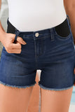 Soft Mid-Rise Stretch Denim Maternity Shorts