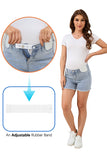 Soft Mid-Rise Stretch Denim Maternity Shorts