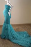 Strapless Lace Mermaid Maternity Photoshoot Dress