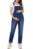 Stretchy Boyfriend Denim Maternity Overalls Jumpsuit