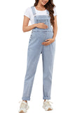 Stretchy Boyfriend Denim Maternity Overalls Jumpsuit