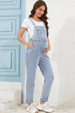 Stretchy Boyfriend Denim Maternity Overalls Jumpsuit