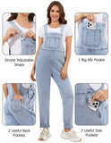 Stretchy Boyfriend Denim Maternity Overalls Jumpsuit