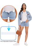 Under Belly Maternity Lounge Denim Shorts Pregnancy Jeans