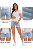 Under Belly Maternity Lounge Denim Shorts Pregnancy Jeans