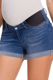 Under Belly Maternity Lounge Denim Shorts Pregnancy Jeans