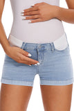 Under Belly Maternity Lounge Denim Shorts Pregnancy Jeans