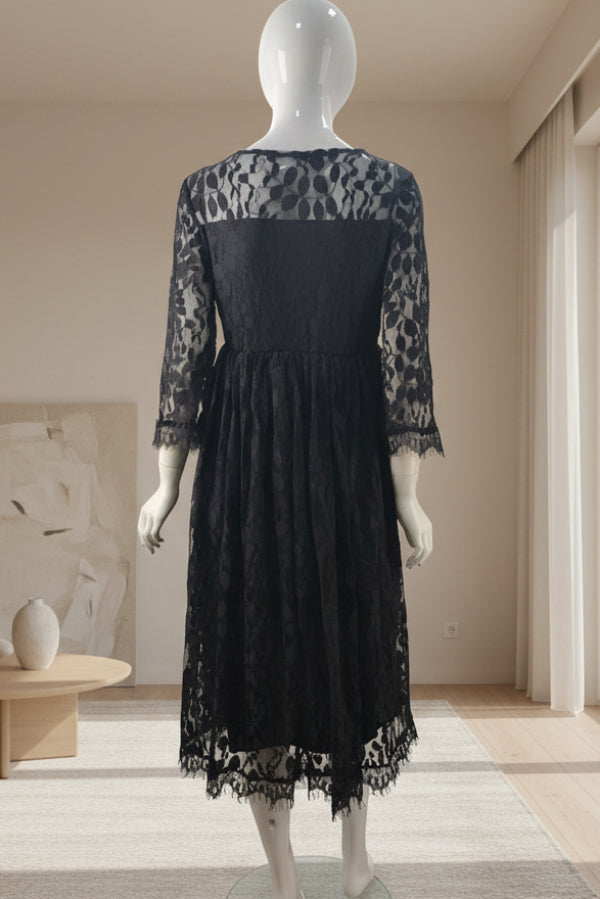Vintage Long Sleeves Lace Short Maternity Dress