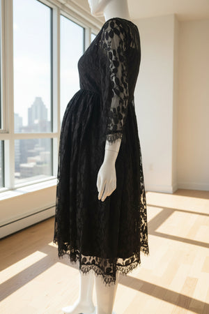Vintage Long Sleeves Lace Short Maternity Dress