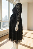 Vintage Long Sleeves Lace Short Maternity Dress