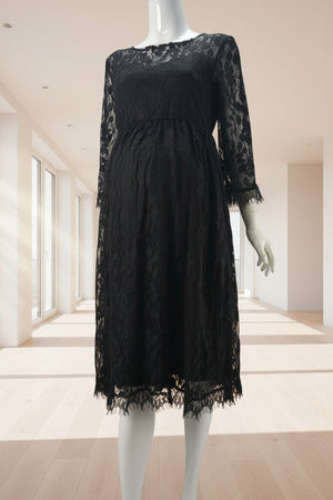 Vintage Long Sleeves Lace Short Maternity Dress