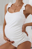White One-piece Maternity Swimsuit Pregnancy Swimwear