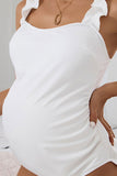 White One-piece Maternity Swimsuit Pregnancy Swimwear