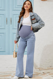 Wide Leg Maternity Jeans Bootcut Stretchy Pregnancy Denim Pants