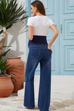 Wide Leg Maternity Jeans Bootcut Stretchy Pregnancy Denim Pants