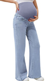 Wide Leg Maternity Jeans Bootcut Stretchy Pregnancy Denim Pants