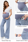 Wide Leg Maternity Jeans Bootcut Stretchy Pregnancy Denim Pants