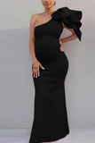 One-shoulder Fitted Long Maternity Photoshoot Dress