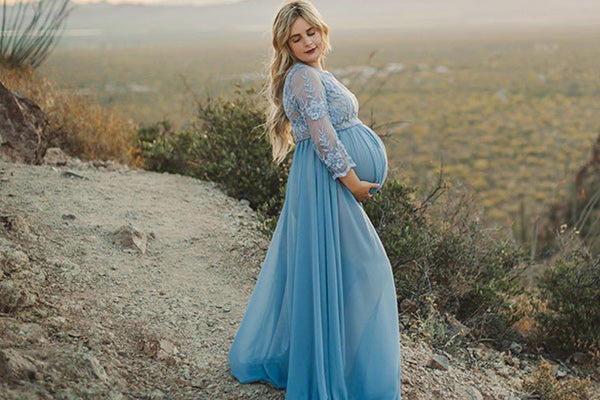 Vintage Floral Off-the-shoulder Maternity Dress – Glamix Maternity