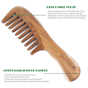 Natural Handmade Wooden Massage Wide Tooth Curly Hair Comb - Glamix Maternity