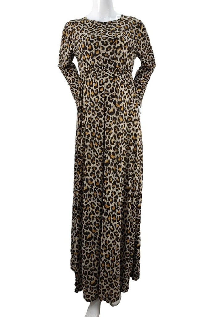 Leopard Print Scoop Maternity Dress