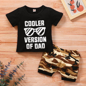 [12M-4Y] 2pcs Baby Boys Short-Sleeve Camouflage Shorts Suit