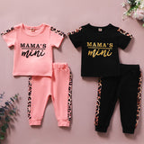 [6M-4Y] 2pcs Baby Leopard Short-sleeve Sweatshirts and Trousers Set