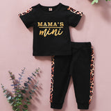 [6M-4Y] 2pcs Baby Leopard Short-sleeve Sweatshirts and Trousers Set