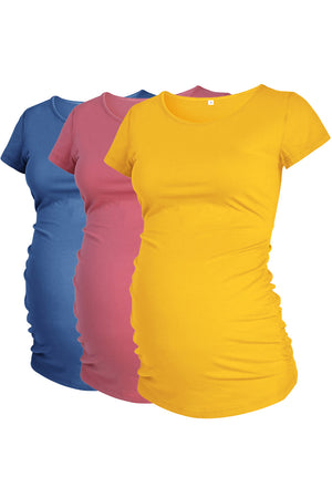 3-Pack T-Shirt Ruched Maternity Tops