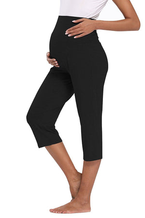 JNGSA Women's Maternity's Workout Leggings Over The Belly Pregnancy Yoga  Pants Soft Activewear Work Pants Black M