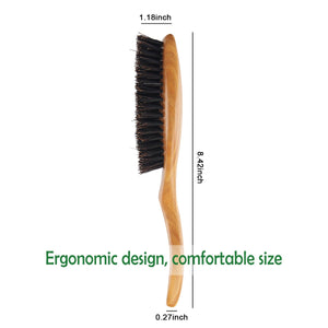 Natural Green Sandalwood Boar Bristle Hair Brush Set