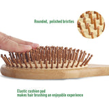 Natural Oval Bamboo Paddle Hair Brush - Glamix Maternity