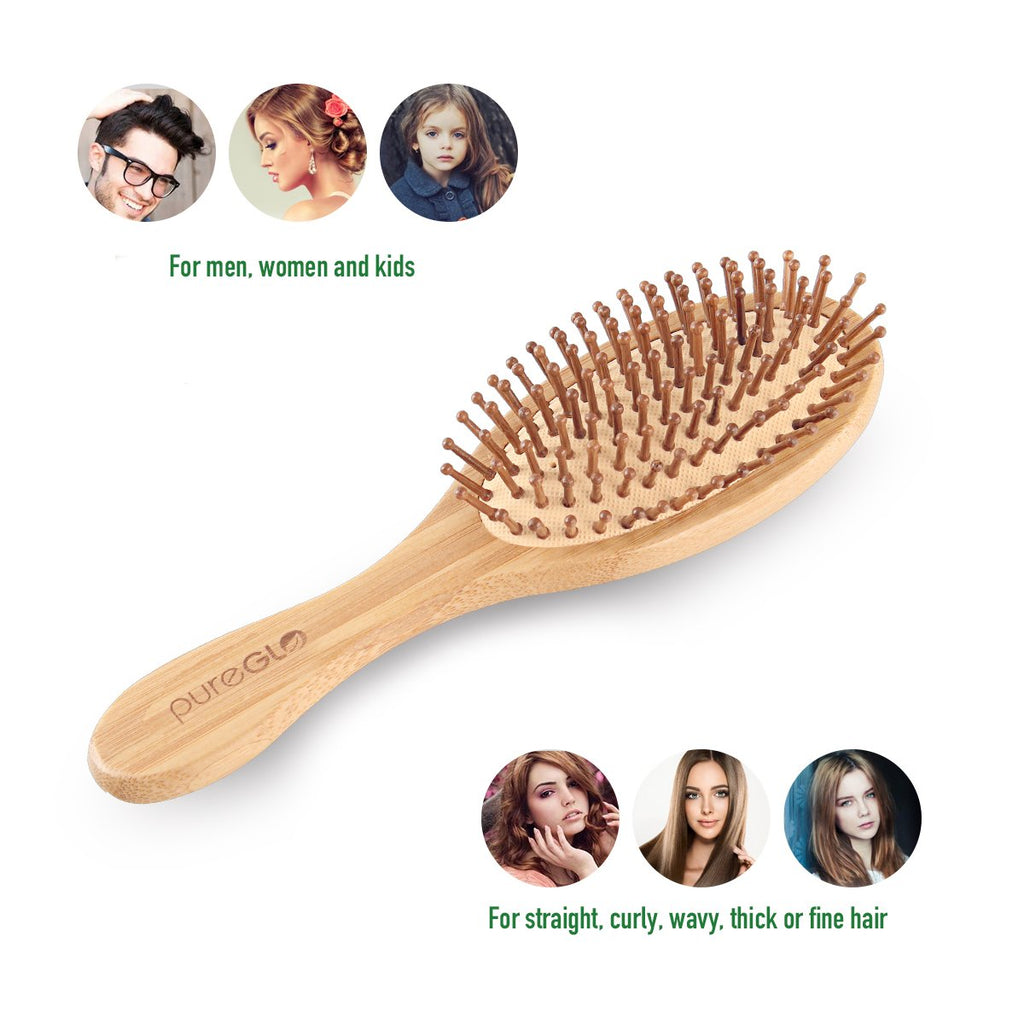 Natural Oval Bamboo Paddle Hair Brush - Glamix Maternity