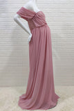 A-line Off-the-shoulder Chiffon Maternity Baby Shower Dress