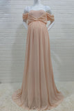 A-line Off-the-shoulder Chiffon Maternity Baby Shower Dress