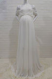 A-line Off-the-shoulder Chiffon Maternity Baby Shower Dress