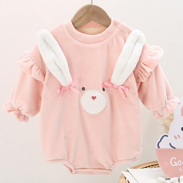[3M-24M] Adorable Bunny Shaped One Piece Thickened Romper