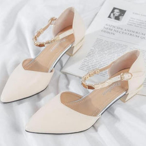 Ankle Buckle Low Heels Pointed Toe Maternity Shoes