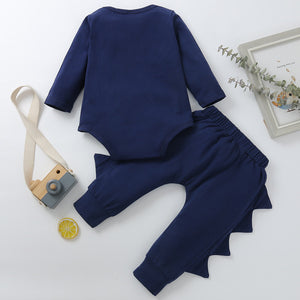 [6M-24M] 2pcs Baby Dinosaur Print Long-Sleeve Romper & Pant Set