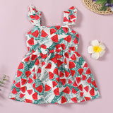 [6M-3Y] Baby Fruit Printed Ruffled Sleeveless Dress