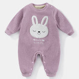 [3M-24M] Baby Furry Bunny Pattern Long Sleeves Warm Romper - Glamix Maternity