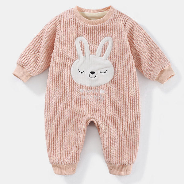 [3M-24M] Baby Furry Bunny Pattern Long Sleeves Warm Romper - Glamix Maternity
