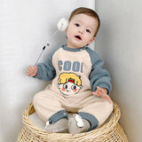 [3M-24M] Baby Thick Cartoon Pattern Long Sleeves Warm Romper