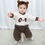 [3M-24M] Baby Thicken Furry Romper With Panda Pattern - Glamix Maternity