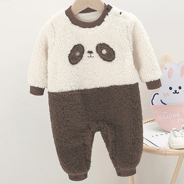 [3M-24M] Baby Thicken Furry Romper With Panda Pattern - Glamix Maternity