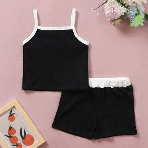 [18M-5Y] 2pcs Basic Comfortable Cotton Baby Vest Shorts Suit